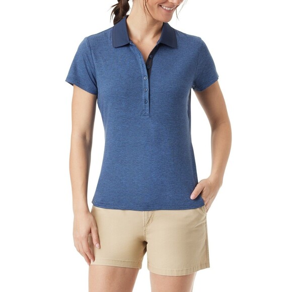 Bass Outdoor Women's Performance Polo T-Shirt, Ebb Flow, M - Picture 1 of 4